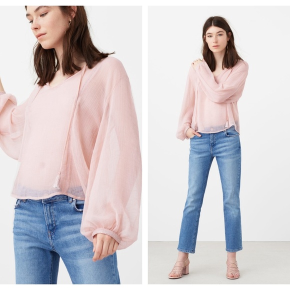 pink sheer blouse